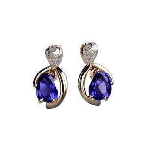 2024 Newest Luxury Gemstone Fashion 925 Silver Jewelry Women Blue Earrings for Women - Product Image 1