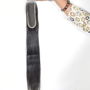 Extensiones de cabello humano indio liso 2x2 HD, alineadas con la cutícula, con doble trama, baratas, procesadas químicamente, para mujer - Product Image 3