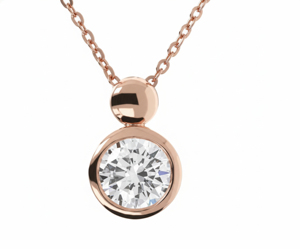 Collier pendentif en argent sterling 925 de haute qualité, plaqué or rose 18 carats, entièrement pavé de zircone cubique 5A, chaîne à maillons classique certifiée - Product Image 3