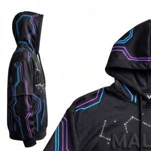 Ventes en gros de sweats à capuche brodés et imprimés unisexes en polaire avec logo personnalisé 100% coton écologique, chauds pour l'hiver, streetwear - Product Image 2