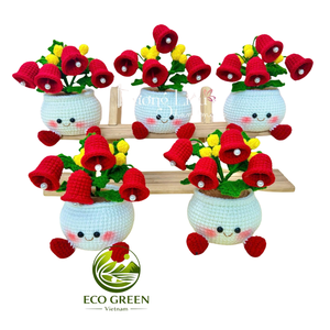Handmade Crochet Christmas Centerpiece Potted <b>Tree</b> Snowman Santa Holiday Decoration for Home Shop Hotel Event Wholesale Bulk - Product Image 2