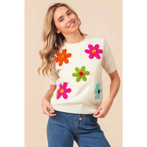 BiBi-Suéter con Parches de Flores para Mujer - Product Image 5