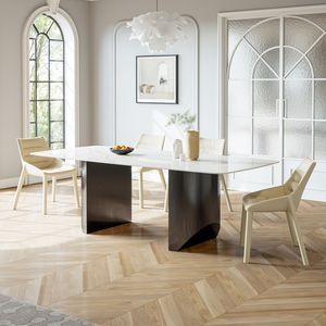 Tavolo da pranzo in acciaio inox titanio nero con piastra di roccia supporti fino a 75.5 kg esclude sedie - Product Image 1