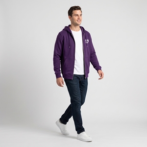 Sudadera con Capucha para Hombre Dumela, Color Morado, con Cierre, de Felpa y Algodón, Informal, con Logotipo Frontal, Corte Regular, para Otoño - Product Image 5