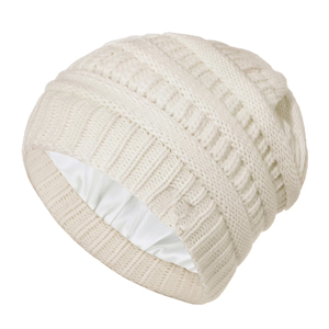 Wholesale <b>White</b> Rib Knit Beanie Hat Winter <b>Cap</b> Unisex Soft Warm Stretch Plain Skull <b>Cap</b> Custom Logo Hat - Product Image 1