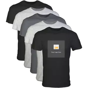 Camiseta de Hombre de Alta Calidad, 100% Algodón, Talla Grande, con Impresión Personalizada de su Logotipo, Camiseta de Hombre al por Mayor, Color Sólido - Product Image 1