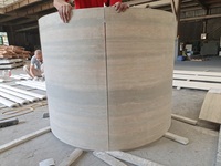 Pierre de marbre travertin beige naturel Colonne creuse en travertin incurvé Colonnes rondes décoratives en travertin