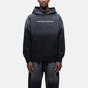 Nueva Sudadera con Capucha para Hombre, Talla Grande, 100% Algodón, Ecológica, con Bordado, Lavado Ácido, Estilo Vintage, 380g - Product Image 1