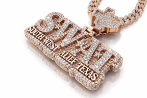 Collar con colgante de letra inicial personalizada estilo hip hop para hombre, con diamantes cultivados en laboratorio, chapado en rodio sobre plata 925, ideal para fiestas. - Product Image 5