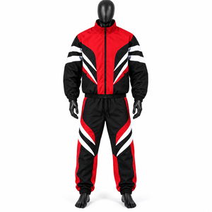 Nouveautés - Ensemble décontracté pour homme en nylon 100% - 2 pièces - Couleurs contrastées - Logo imprimé personnalisé - Coupe-vent - Ensemble pour homme - Product Image 3