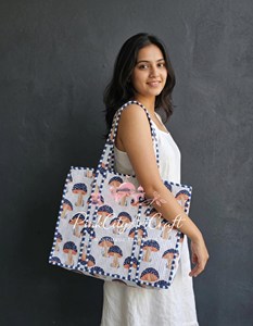 Bolso tote de mujer acolchado de algodón hecho a mano, de color liso, con correas a rayas y borde de acolchado recto, superventas 2026 - Product Image 6