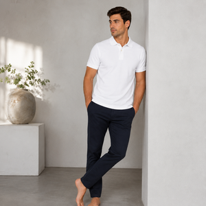 Camisa polo elegante para hombre, adecuada para oficina y uso informal, costuras duraderas, mezcla de algodón transpirable para comodidad durante todo el día, OEM - Product Image 5