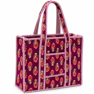 Purple Floral Panelled Patchwork Canvas <b>Tote</b> <b>Bag</b> <b>Zipper</b> Closure <b>Large</b> Capacity All Seasons Shopping Classic Style - Product Image 1
