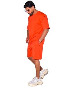 Logo personnalisé Ensemble T-shirt et short pour hommes Vêtements d'été Ensemble short 2 pièces pour hommes Ensemble t-shirt avec short assorti Couleur contrastée - Product Image 3