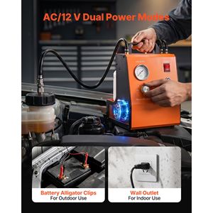 Kit de purge de frein électrique 120V, purgeur automatique de liquide de frein avec 7 adaptateurs de maître-cylindre, double alimentation - Product Image 5