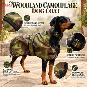 Abrigo Resistente para Perro con Camuflaje Boscoso, Chaqueta Impermeable para Mascotas para Exteriores |   Chaleco Canino Ajustable y Reforzado para Invierno, Ropa Protectora para Mascotas - Product Image 5