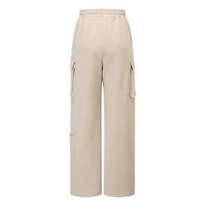 Custom Manufacture <b>Beige</b> Plain Dyed Wide Leg Vintage <b>Cargo</b> <b>Trousers</b> Elastic Waist 100 Cotton <b>Cargo</b> Sweat Pants <b>Women</b> - Product Image 6