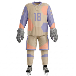 Ensemble d'uniformes de hockey sur glace personnalisés, maillot sublimé, shorts, gants, patins, vêtements de sport respirants en polyester pour hommes, toutes saisons - Product Image 1