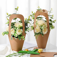 Sacs à fleurs en papier kraft créatifs personnalisés, emballages cadeaux pour fleurs, décoration de la maison, sac en papier pour bouquet