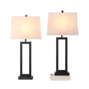 Lampe de table de luxe en métal doré avec abat-jour en tissu blanc, base en laiton moderne, veilleuse de chevet pour chambre d'hôtel, chambre à coucher, salon - Product Image 4