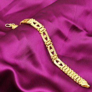 Pulsera de Eslabones con Corte Real para Hombre, Chapada en Oro de 14K, 18K, 24K, Estilo Dubái, Joyería de Moda Árabe para Hombre, Oro Joyería - Product Image 1