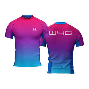 Camisetas deportivas de compresión para hombre, cuello redondo, manga corta, sin costuras, ajuste ceñido, transpirables, de secado rápido, elásticas en cuatro direcciones. - Product Image 4