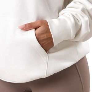 White Oversized <b>Hoodie</b> Women Fleece Pullover Long Sleeve Casual Streetwear Relaxed Fit Soft Touch Everyday Comfort Wear - Product Image 4
