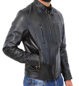 Customized <b>Bomber</b> Jacket <b>Leather</b> Jacket <b>Men's</b> <b>Leather</b> Wholesale Oem <b>Leather</b> Racer Jacket for <b>men</b> 2026 <b>Men's</b> Black Genuine - Product Image 4