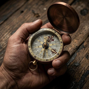 <b>Antique</b> Pocket <b>Compass</b> Nautical Navigation <b>Compass</b> with Flip Cover Maritime Explorer <b>Compass</b> Travel Outdoor Adventure Gift - Product Image 2