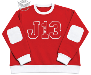 Nouveau Sweat-shirt Rouge Col Rond Femme DST avec Imprimé Lettres J13, Manches Longues, Tricoté, Décontracté, pour l'Automne - Product Image 1