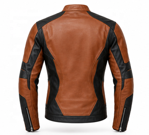 Chaqueta de Motocicleta de Cuero de Alto Rendimiento |   Negro, Verde y Azul Cognac |   Fabricante OEM ODM |   Diseño de Calidad Premium | - Product Image 3
