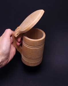 Jarra de Cuerno Vikinga Hecha a Mano, Pulida, de Madera, Estilo Rústico Medieval, Ecológica, Personalizada con Grabado, Coleccionable, para Cerveza o Cerveza Artesanal - Product Image 4
