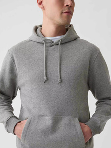 Sudadera con Capucha Gris para Hombre, Corte Regular, Algodón French Terry, Informal, con Bolsillo Canguro, para Otoño - Product Image 5
