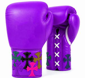 Nouveaux gants de boxe de qualité supérieure, design croix, 100% cuir véritable, gants de boxe professionnels à lacets pour entraînement, en solde - Product Image 6