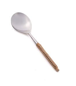 Ensemble de couverts en rotin et acier inoxydable : cuillère, fourchette et couteau – Meilleur prix - Product Image 2