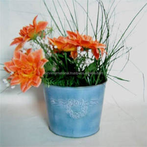 Jardinière de pot de fleur de jardin en métal de fer design simple jardinière de couleur émail de forme ronde pour usage intérieur et extérieur - Product Image 3