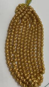 6mm <b>Gold</b> Ribbed Glass <b>Beads</b> Round Metallic Trade <b>Beads</b> for Jewelry Making Necklace <b>Bracelet</b> Craft Supplies - Product Image 4