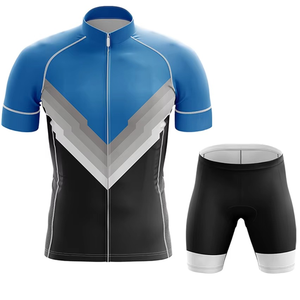 ชุดยูนิฟอร์มปั่นจักรยานผู้ชายแบบสั่งตัดได้ ระบายอากาศได้ดี ไซส์ใหญ่ ผลิตจากผ้าโพลีเอสเตอร์ แขนสั้น - Product Image 1