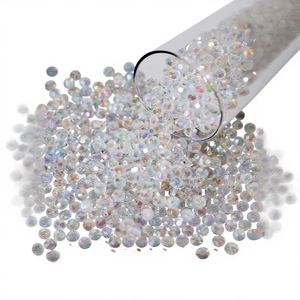 Perles ovales en verre facetté transparent AB, style lampwork, scintillantes, blanches, pour la fabrication de bijoux, bracelets, colliers, fournitures d'artisanat DIY - Product Image 1