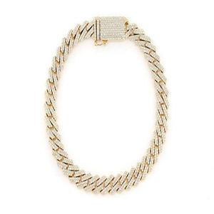 Men's 18K Gold Plated Diamond Chain <b>Bracelet</b> Round Brilliant Cut Channel Setting Hiphop Geometric Everyday Wear - Product Image 1