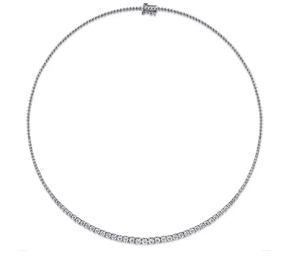 Collier tennis élégant en or massif 10 carats avec diamants Moissanite ronds brillants, bijoux fins de luxe de haute qualité pour femmes, vente en gros - Product Image 2