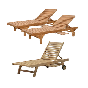Chaises longues en bois massif pour jardin, réglable, simple, pour l'extérieur, prix de gros - Product Image 5