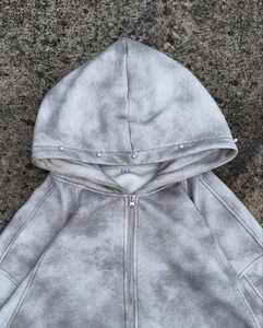 Conjunto de Sudadera con Cordón y Pedrería, Estilo Lavado Ácido, para Hombre - Product Image 2