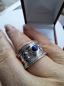 Anillo de Plata de Ley con Lapislázuli, Hecho a Mano, Diseño Elegante para Mujer, Venta al Por Mayor para Exportación - Product Image 4