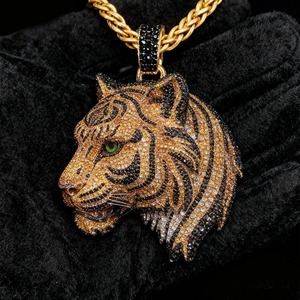 ซื้อจี้เพชรรูปเสือ Jay Balaji แบบฮิปฮอป ชุบทองคำขาวโรเดียม ประดับเพชรหรูหราสำหรับผู้หญิง สร้อยคอแฟชั่นเก๋ไก๋ - Product Image 1