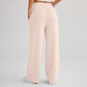 Customized <b>Women's</b> <b>Flared</b> <b>Joggers</b> Mid Waist 100% Cotton Breathable Quick Dry Eco-Friendly Casual Pants - Product Image 3