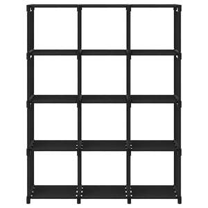 Grande étagère de présentation en tissu noir, 100% polyester, bacs de rangement en acier en forme de cube - Product Image 2