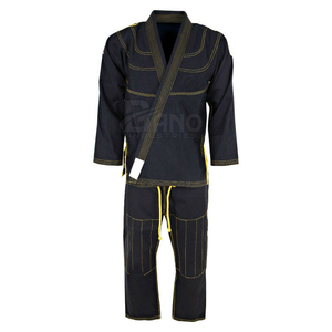 Kimono BJJ unisexe bleu foncé, mélange polyester/coton, coupe classique, respirant, séchage rapide, extensible, durable, taille adulte - Product Image 5