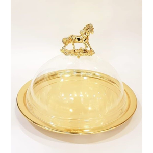 Supports à gâteaux contemporains en métal avec couvercle en verre, qualité supérieure, présentoir rond pour desserts, pour la maison, les mariages, les anniversaires, accessoires pour gâteaux - Product Image 5