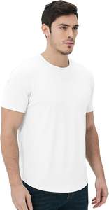 Camiseta con diseño de logotipo personalizado para hombre, de manga corta, de algodón y poliéster, de color sólido, talla grande, a la moda. - Product Image 5